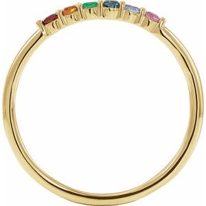 Multi-Gemstone Rainbow Stackable Ring