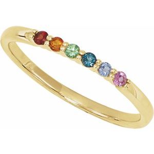 Multi-Gemstone Rainbow Stackable Ring