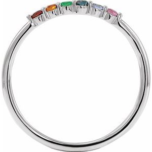 Multi-Gemstone Rainbow Stackable Ring