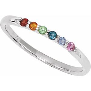 Multi-Gemstone Rainbow Stackable Ring