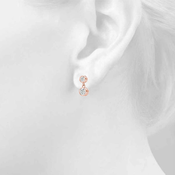 two stone diamond earring