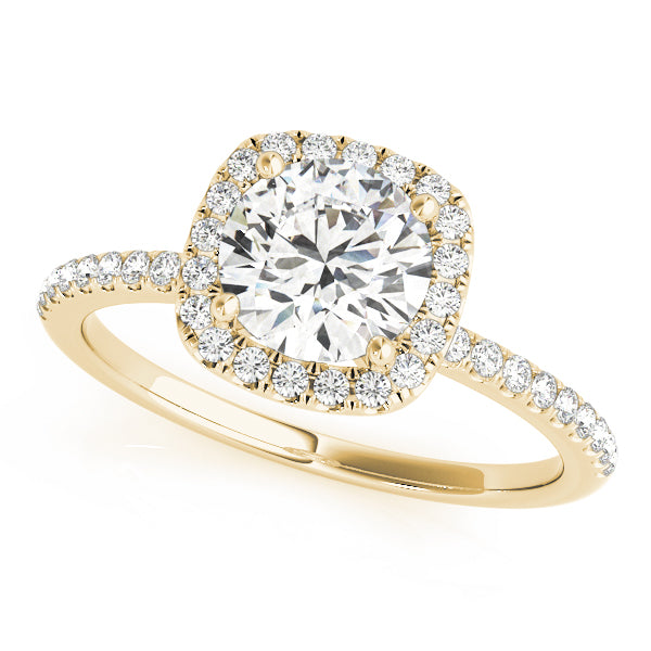 Solitaire with Halo and Band Set Ring