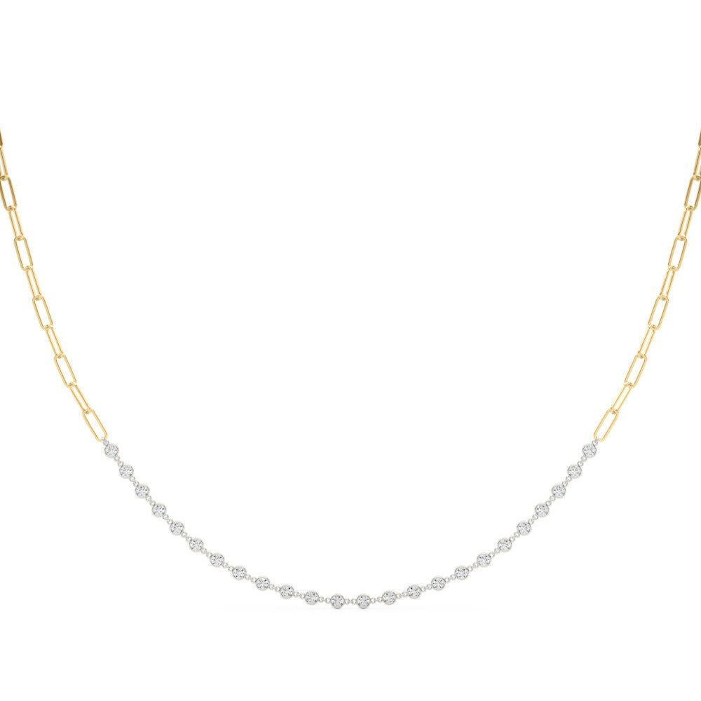 diamond paperclip necklace