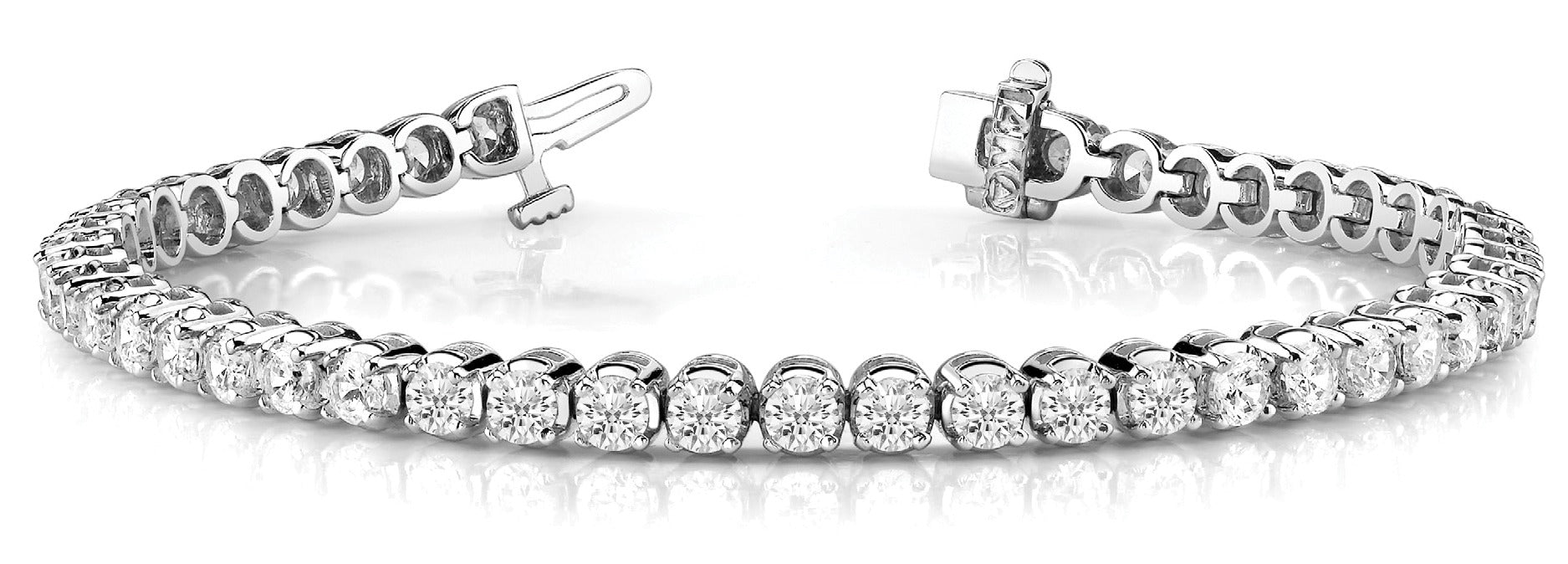 4 Prong Round Set Tennis Bracelet