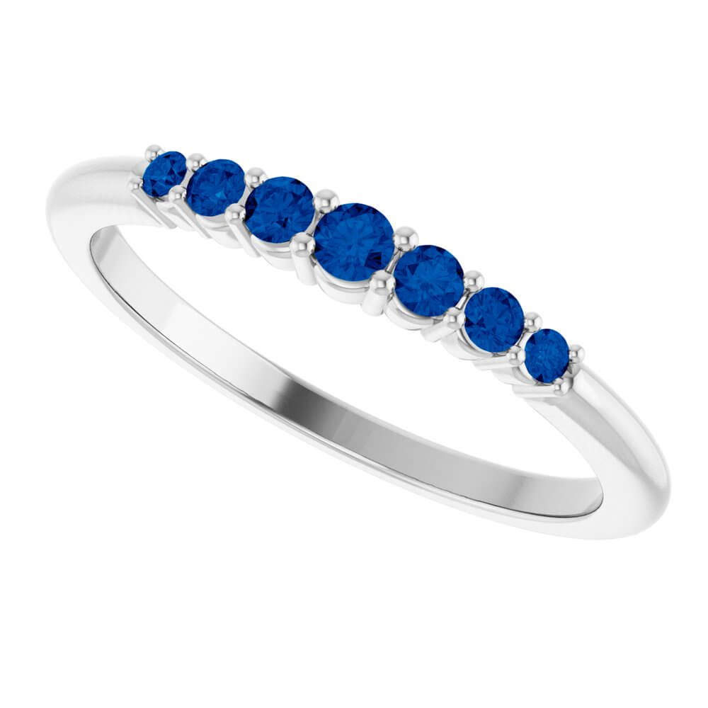 Natural Blue Sapphire Stackable Ring