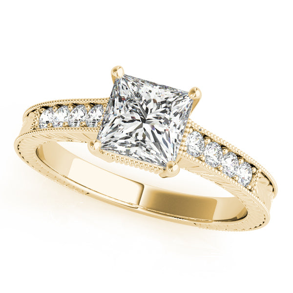 Antique Square and Channel Set Ring
