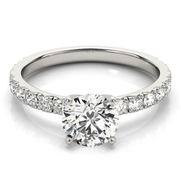 Solitaire and Half Band Claw Set Ring