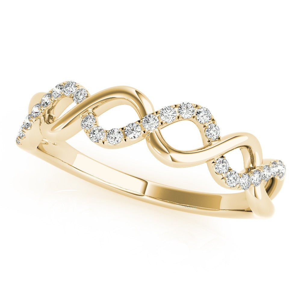 twisted diamond and gold ring