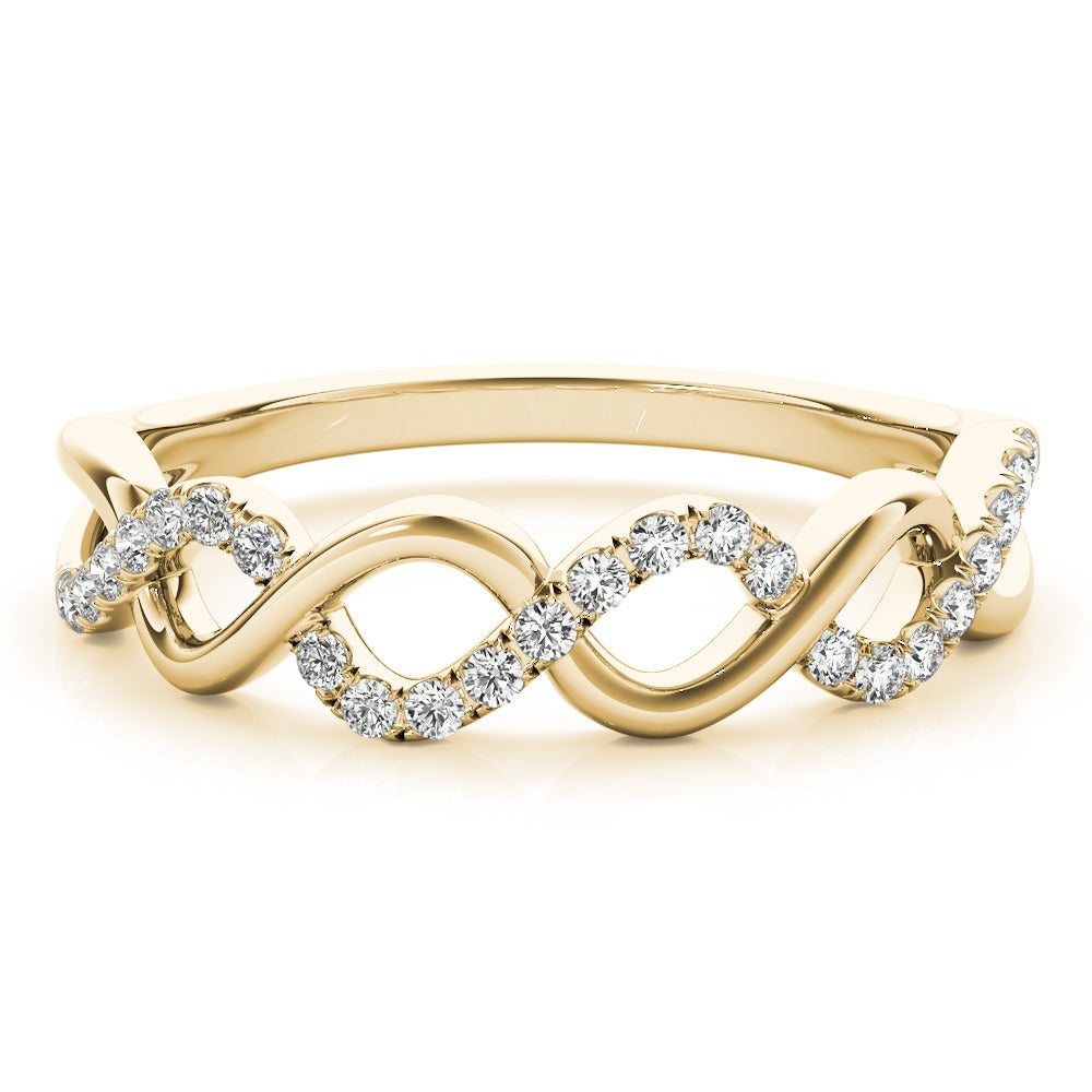 twisted diamond and gold ring