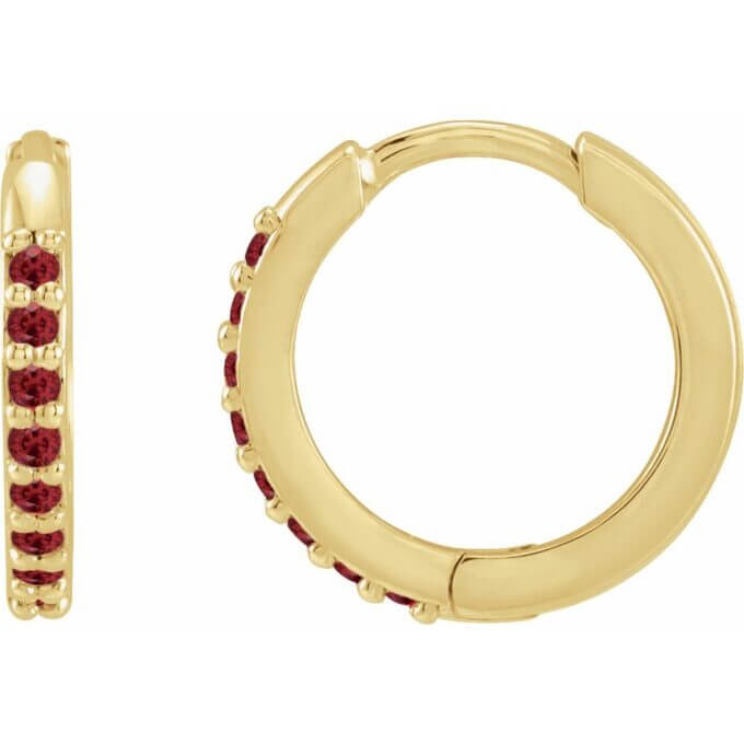 Ruby Huggie Earring
