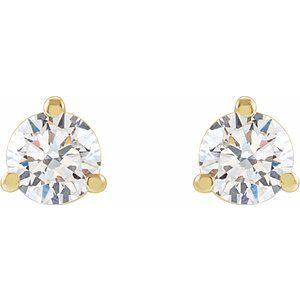 Round 3-Prong Cocktail-Style Stud Earrings
