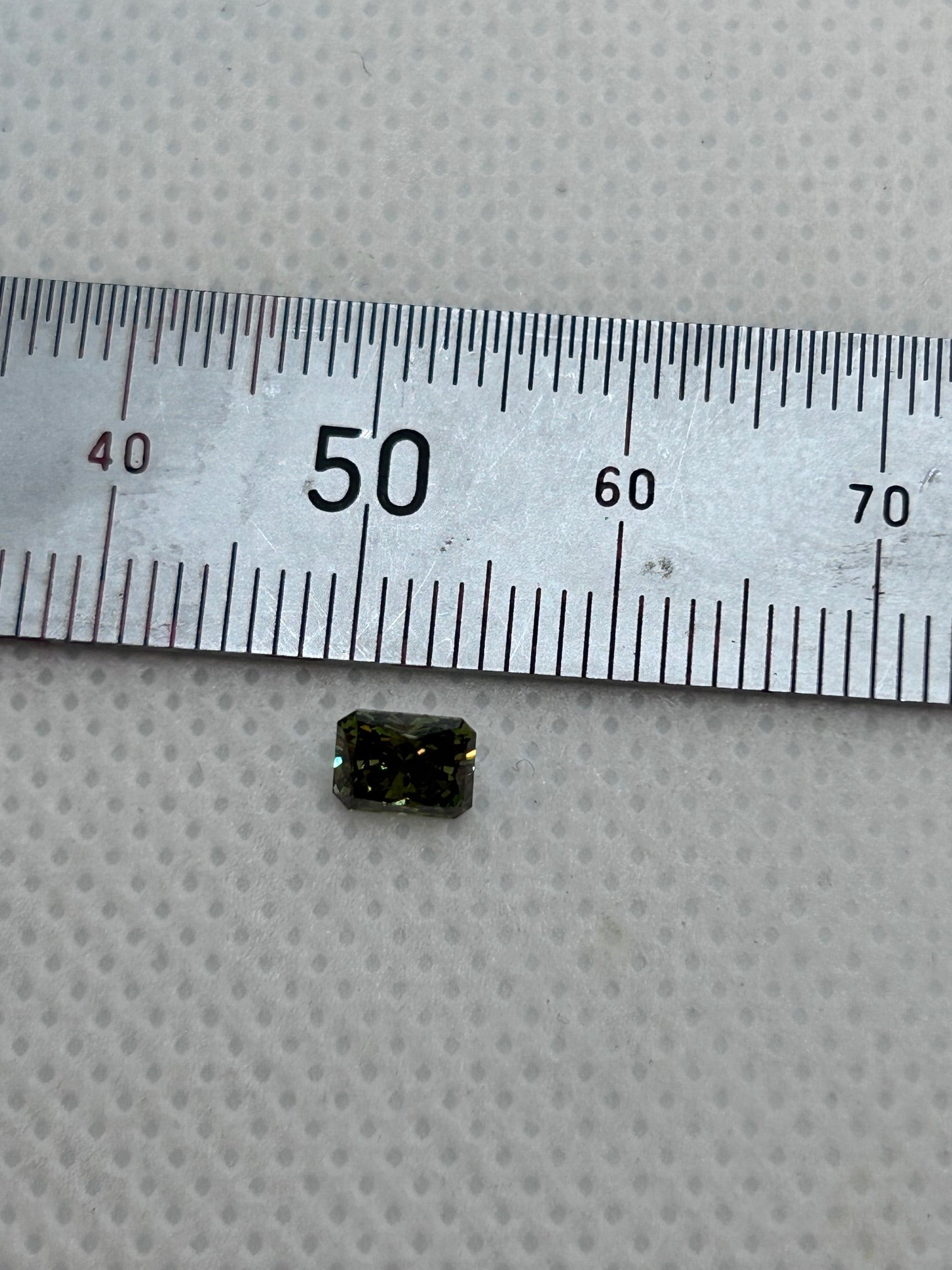 Green Modified Rectangular Cut Lab Grown Diamond - One in Stock