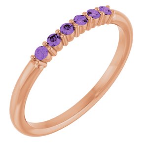 Natural Amethyst Stackable Ring