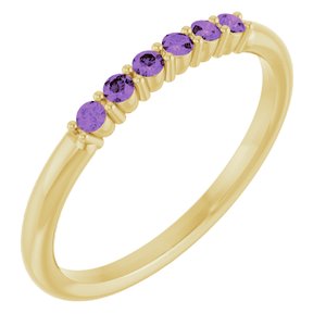 Natural Amethyst Stackable Ring
