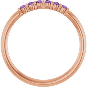 Natural Amethyst Stackable Ring