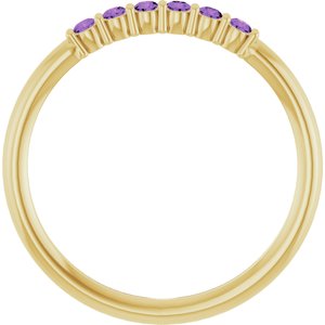 Natural Amethyst Stackable Ring