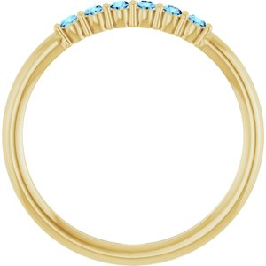 Natural Aquamarine Stackable Ring