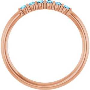 Natural Aquamarine Stackable Ring