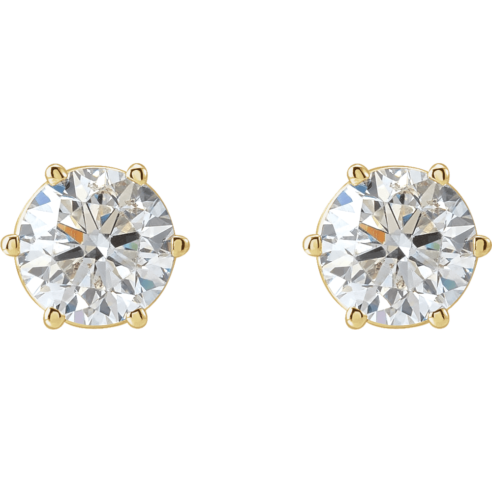 Gold earrings with clear diamonds 