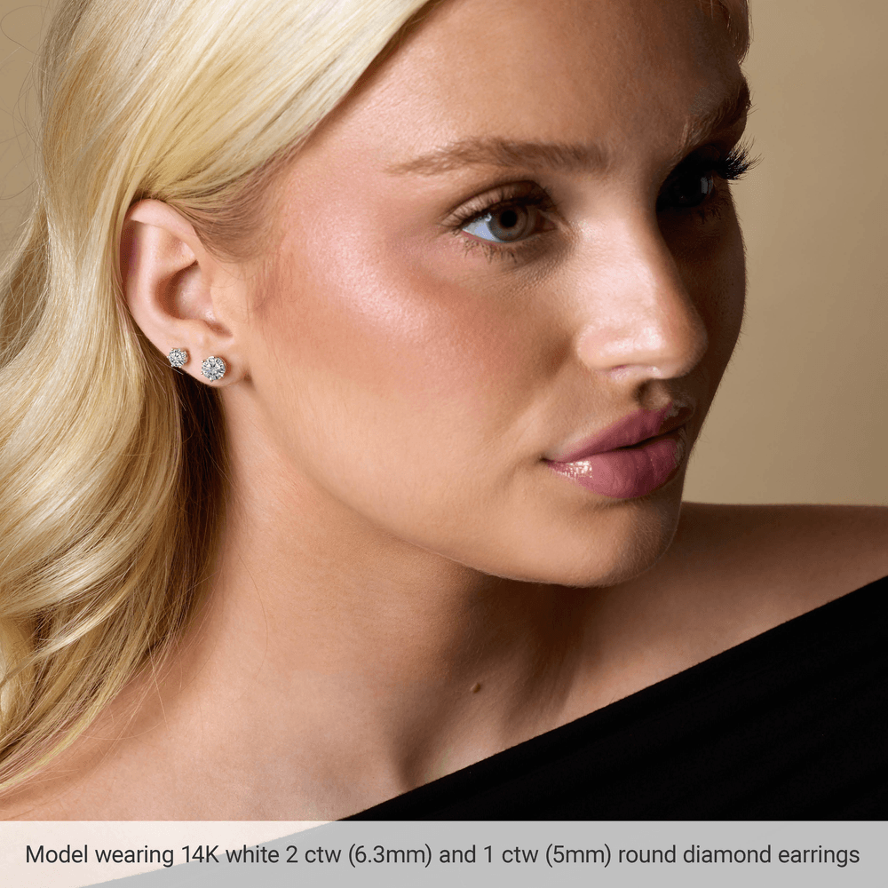 Round 6-Prong Basket Stud Earrings