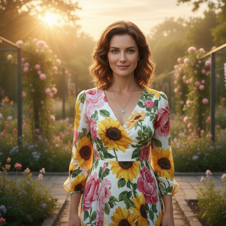 4 Prong Blue Diamond Pendant