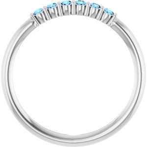 Natural Aquamarine Stackable Ring