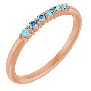 Natural Aquamarine Stackable Ring
