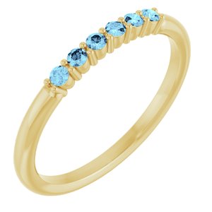 Natural Aquamarine Stackable Ring