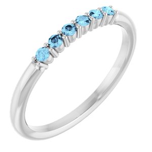 Natural Aquamarine Stackable Ring