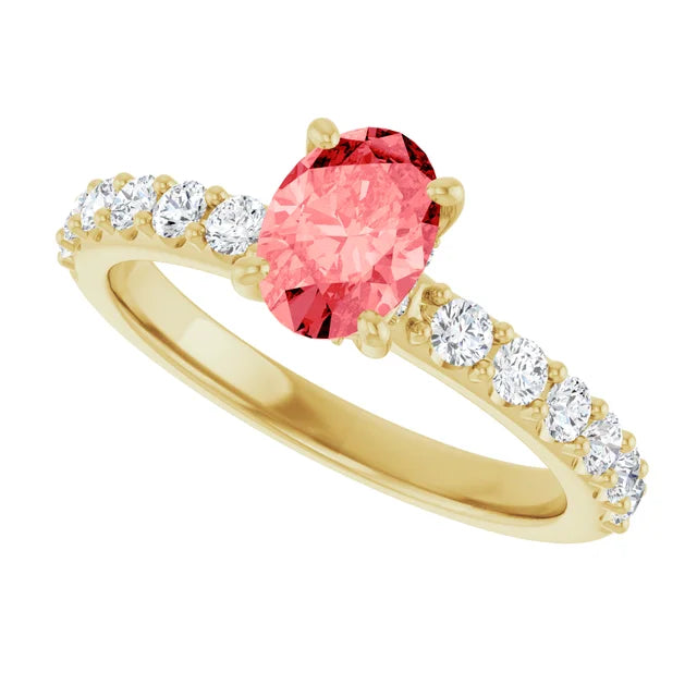 Pink Diamond Hidden Halo Ring