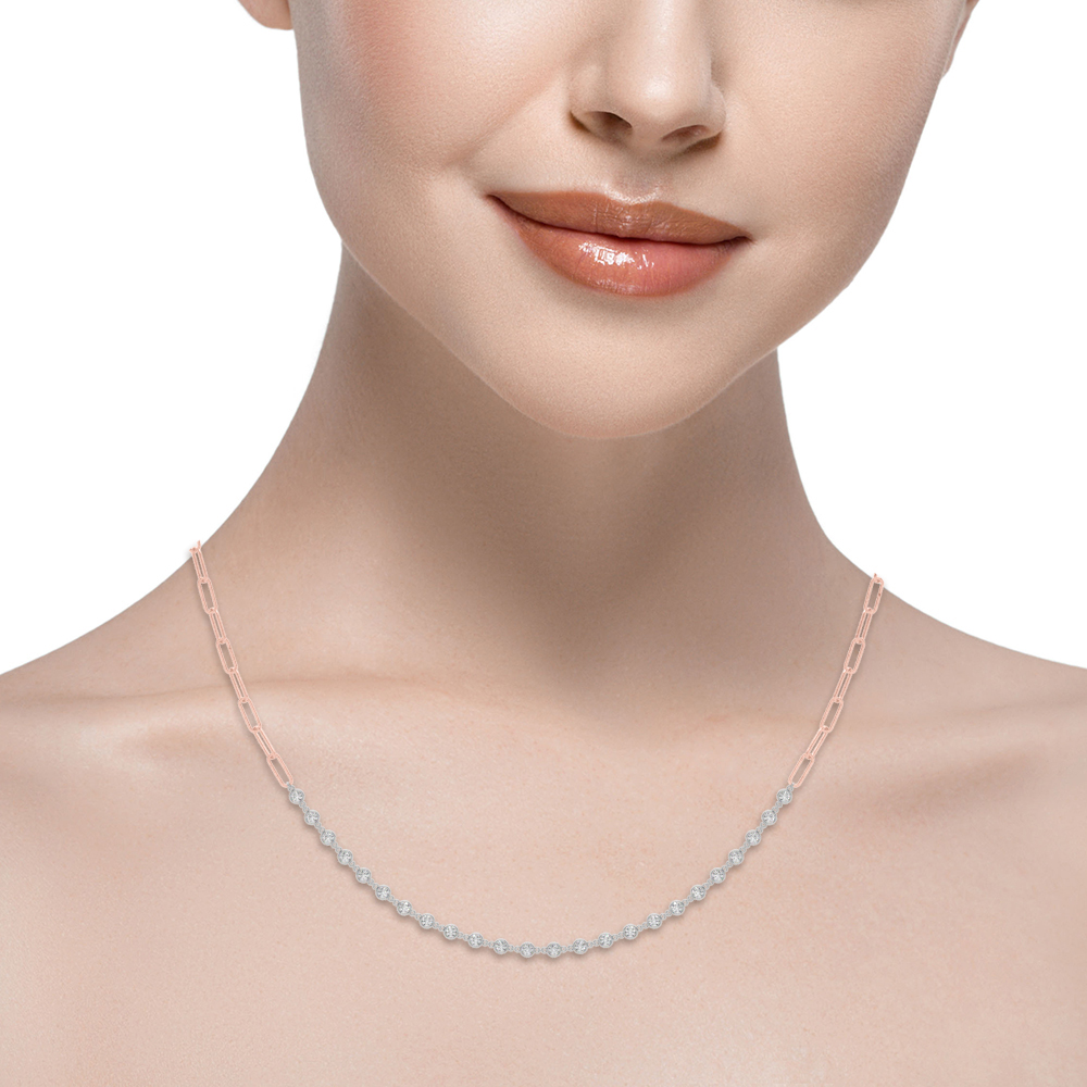 diamond paperclip necklace